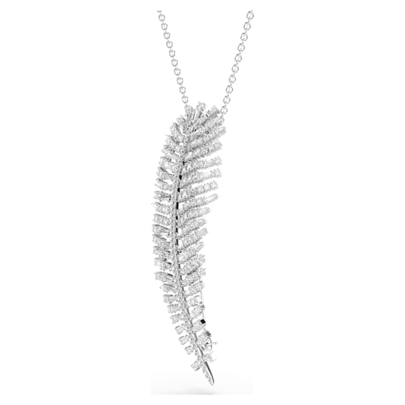 Vienna ペンダント／ブローチ, ミックスカット, フェザー, ホワイト, ロジウム・プレーティング - Swarovski, 5749209