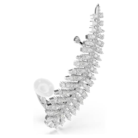 Vienna Ohrringe, Verschiedene Schliffe, Feder, Weiß, Rhodiniert - Swarovski, 5749211