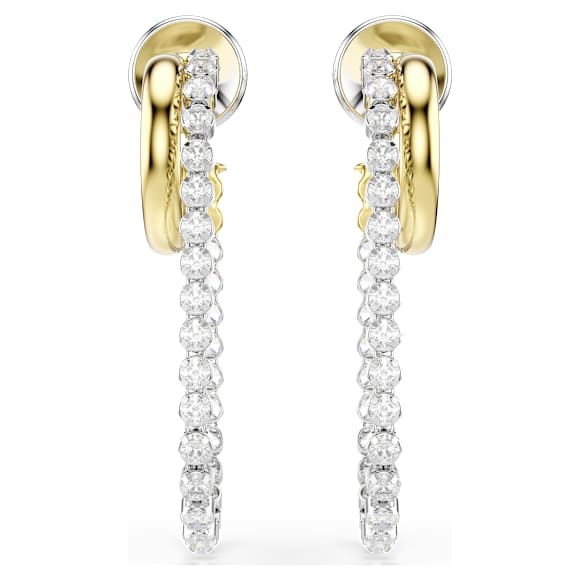 Pendientes Hyperbola, Talla redonda, Blancos, Combinación de acabados metálicos - Swarovski, 5749366