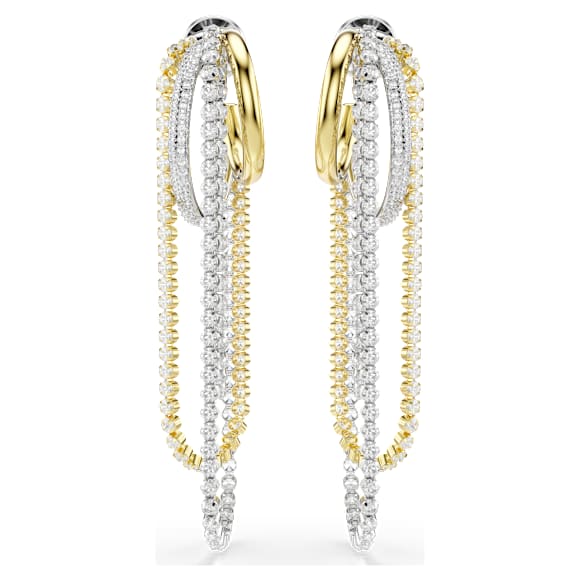 Hyperbola earrings, Layered, Round cut, White, Mixed metal finish - Swarovski, 5749368