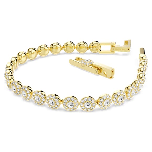 Braccialetto Una Angelic, Taglio Round, Bianco, Finitura oro 18K - Swarovski, 5749386