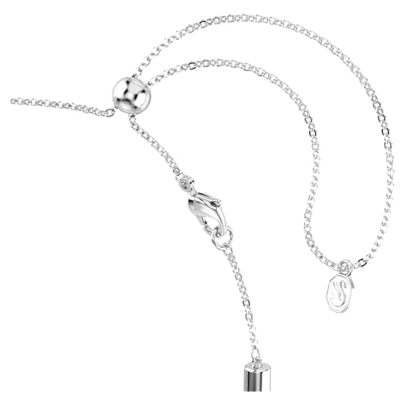 Dextera necklace, Round cut, White, Stainless steel - Swarovski, 5750137