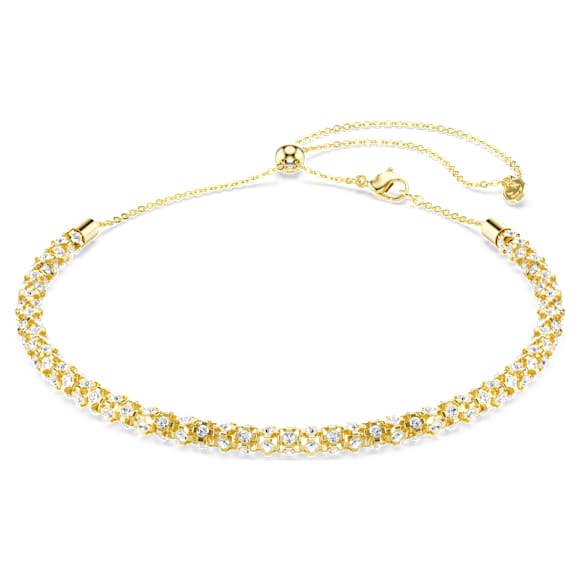 Dextera Halskette, Rundschliff, Weiß, 18K Goldbeschichtet - Swarovski, 5750138