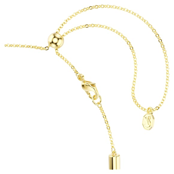 Dextera 項鏈, 圓形切割, 白色, 鍍金（金色飾面） - Swarovski, 5750138