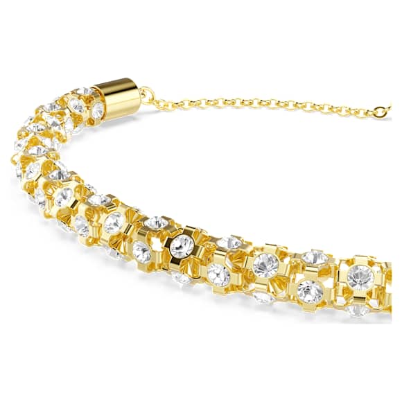 Brățară Dextera, Tăietură rotundă, Alb, Finisaj în nuanță aurie - Swarovski, 5750170