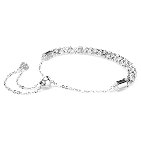 Braccialetto Dextera, Taglio Round, Bianco, Acciaio inossidabile - Swarovski, 5750171