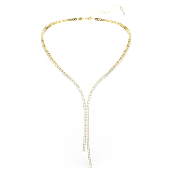 Naszyjnik Y Matrix, Szlif okrągły, Biały, Wykończenie z 18-karatowego złota - Swarovski, 5750601