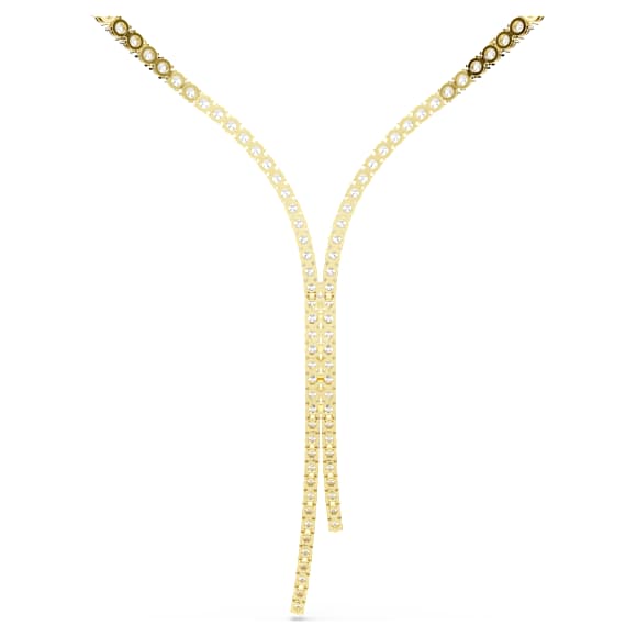 Colar Y Matrix, Lapidação redonda, Branco, Acabamento em ouro de 18 quilates - Swarovski, 5750601