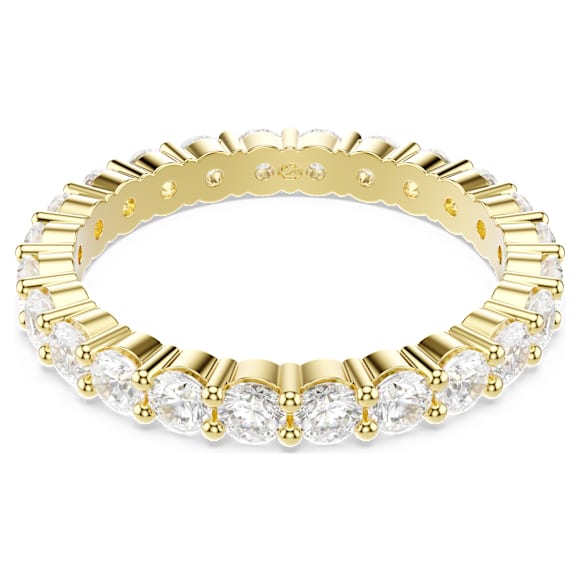 Matrix Vittore แหวนเพชรแถว, เจียระไนทรงกลม, ขาว, ตกแต่งผิวด้วยทองคำ 18K - Swarovski, 5750617