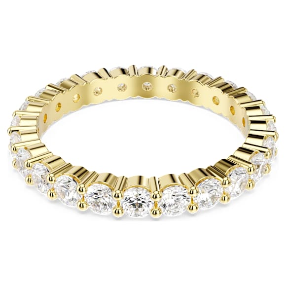 Matrix Vittore แหวนเพชรแถว, เจียระไนทรงกลม, ขาว, ตกแต่งผิวด้วยทองคำ 18K - Swarovski, 5750617