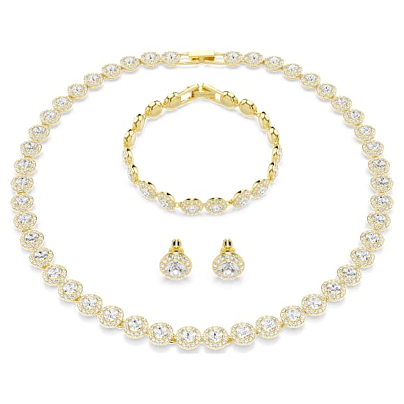 Conjunto Una Angelic, Conjunto (3), Lapidação redonda, Branco, Acabamento em ouro de 18 quilates - Swarovski, 5750619