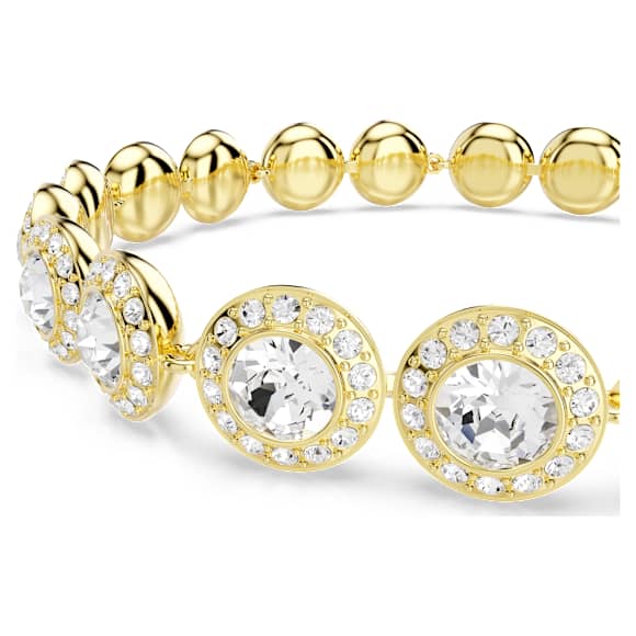 Una Angelic 套裝, 套裝 (3 個一組)，圓形切割, 白色, 鍍金（金色飾面） - Swarovski, 5750619