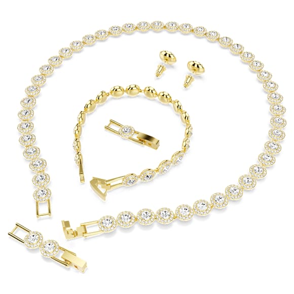 Conjunto Una Angelic, Conjunto (3), Lapidação redonda, Branco, Lacado a dourado - Swarovski, 5750619