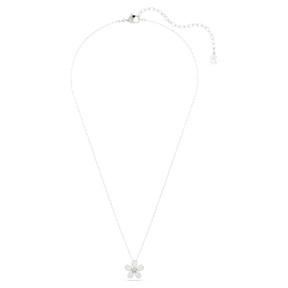 Pandantiv Tough, Pavé, Floare, Alb, Finisaj metalic mixt - Swarovski, 5750793