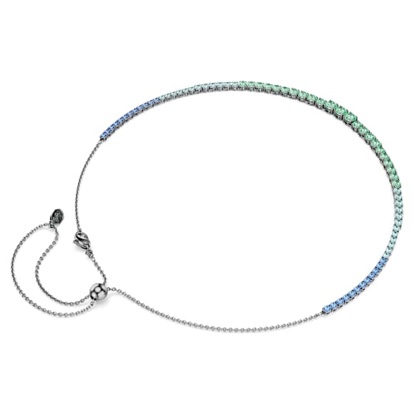 Matrix Halskette, Rundschliffe im Farbverlauf, Mehrfarbig, Rutheniert - Swarovski, 5751192