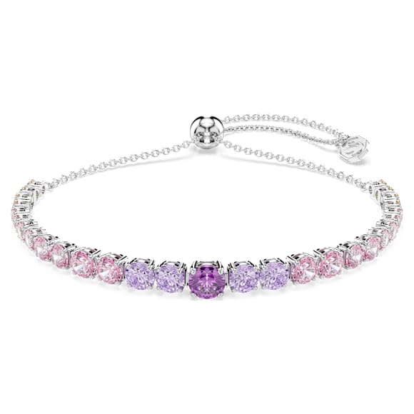 Bracelet Matrix, Dégradé de tailles rondes, Multicolore, Métal rhodié - Swarovski, 5751197
