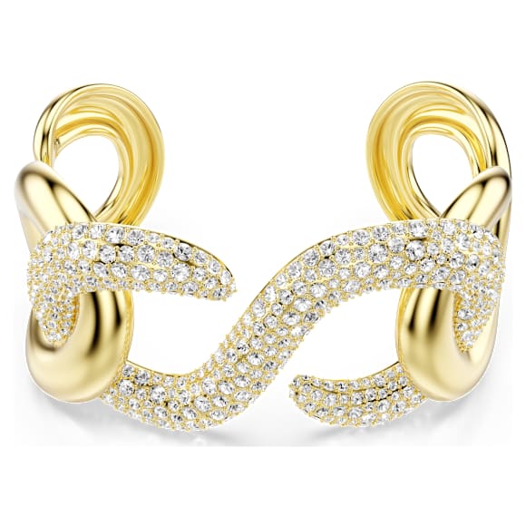 Dextera Manschett, Rundslipad, Vit, 18K guldfinish - Swarovski, 5751214