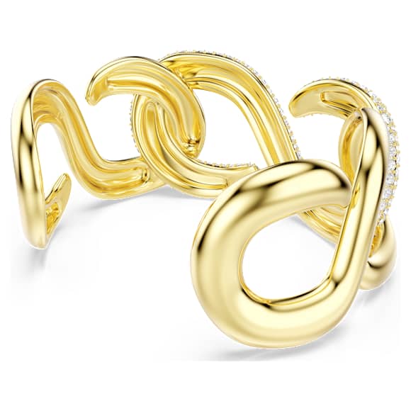 Dextera Manschett, Rundslipad, Vit, 18K guldfinish - Swarovski, 5751214