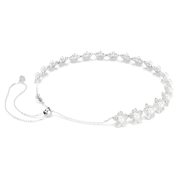 Ariana Grande x Swarovski โชคเกอร์, มุกคริสตัล, เจียระไนทรงกลม, ขาว, เคลือบโรเดียม - Swarovski, 5751250