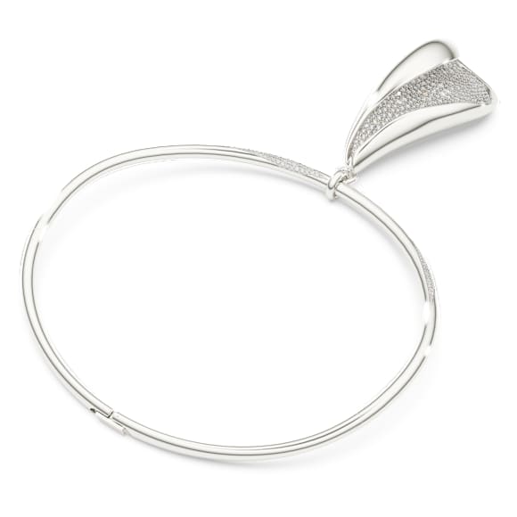 Colier Swarovski Classica, Statement, Tăietură rotundă, Alb, Argint sterling - Swarovski, 5751254