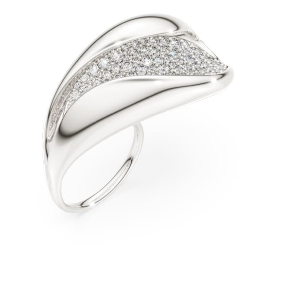 Swarovski Classica 個性戒指, 匠心之作、圓形切割, 白色, 925 銀 - Swarovski, 5751257