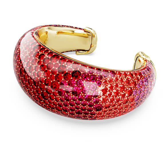 Idyllia cuff, Red, Gold-tone plated - Swarovski, 5751424