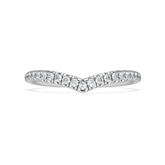 Eternity V band ring, Lab-grown diamonds 0.25 ct tw, Round shape, 18K white gold - Swarovski, 5751457
