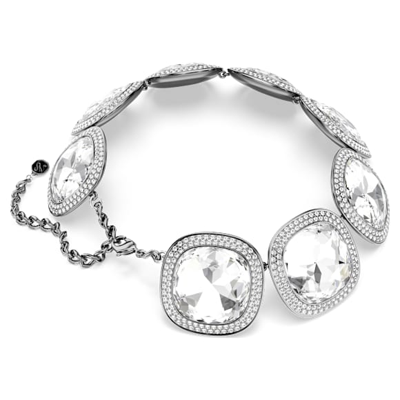 Una Angelic โชคเกอร์, เจียระไนทรง Cushion, ขาว, เคลือบรูทีเนียม - Swarovski, 5751551