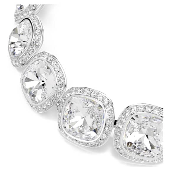 Una Angelic bracelet, Cushion cut, White, Rhodium plated - Swarovski, 5751558
