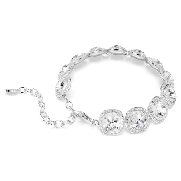 Una Angelic ブレスレット, クッションカット, ホワイト, ロジウム・プレーティング - Swarovski, 5751558