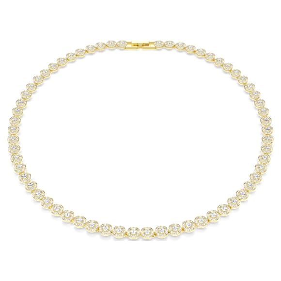 Una Angelic ネックレス, ラウンドカット, 小, ホワイト, ゴールドトーン・プレーティング - Swarovski, 5751560