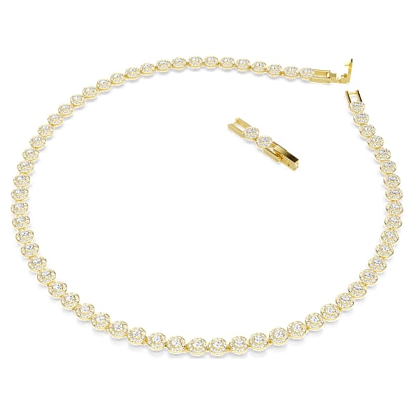 Una Angelic necklace, Round cut, Small, White, 18K gold finish - Swarovski, 5751560