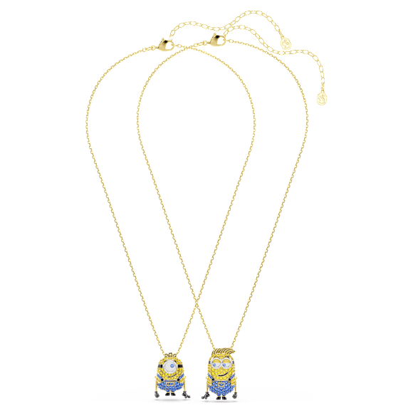 Σετ Minions James and Henry, Pavé, Πολύχρωμο, Φινίρισμα με χρυσό 18 καρατίων - Swarovski, 5751614