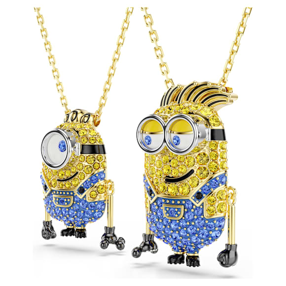 Minions James and Henry set, Pavé, Multicoloured, Gold-tone plated