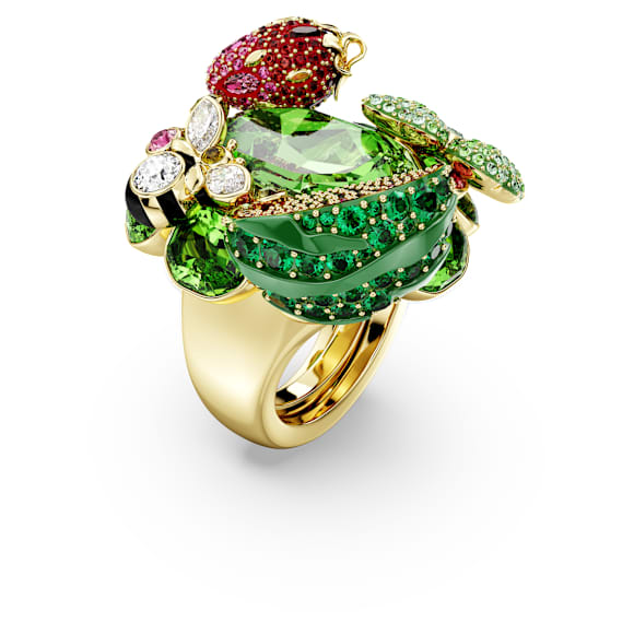 Idyllia motívumos gyűrű, Többszínű, 18 kt-os aranybevonat - Swarovski, 5751739