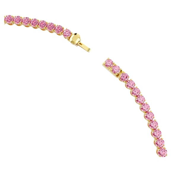 Colier Tennis Matrix, Tăietură rotundă, Roz, Finisaj din aur de 18k - Swarovski, 5751762