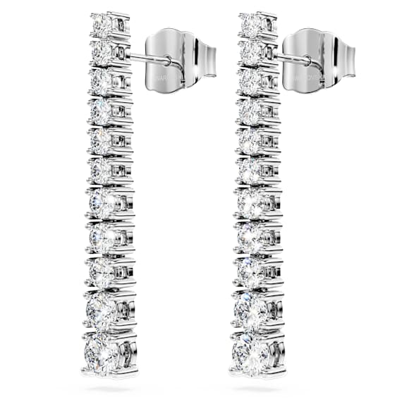 Pendientes Eternity, Diamantes creados en laboratorio (peso total de 1,3 quilates), Forma redonda, Oro blanco de 18 quilates - Swarovski, 5752494