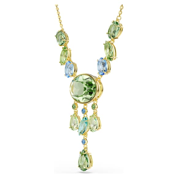 Gema Y necklace, Mixed cuts, Multicolored, Gold-tone plated - Swarovski, 5752577