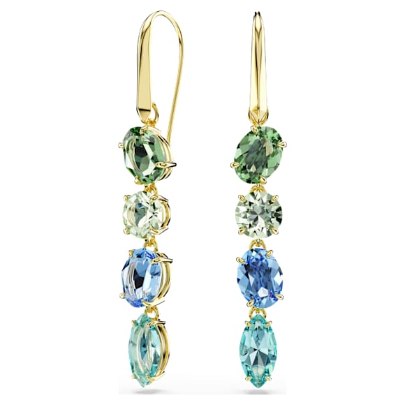 Gema drop earrings, Mixed cuts, Multicolored, Gold-tone plated - Swarovski, 5752579