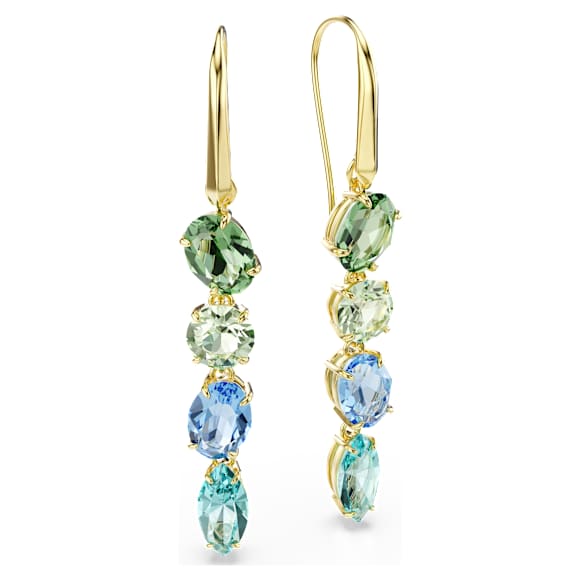 Gema drop earrings, Mixed cuts, Multicolored, Gold-tone plated - Swarovski, 5752579
