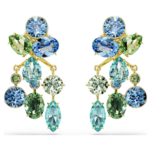 Gema earrings, Mixed cuts, Multicolored, Gold-tone plated - Swarovski, 5752580