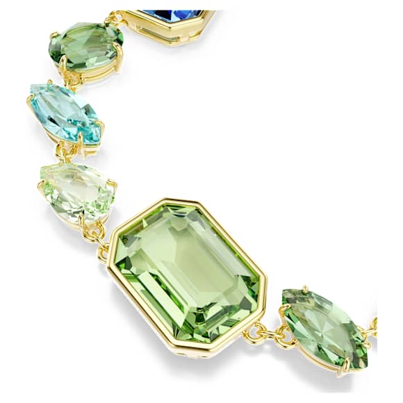 Gema bracelet, Mixed cuts, Multicolored, 18K gold finish - Swarovski, 5752590