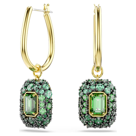 Sublima 드롭 이어링, 옥타곤 컷, 그린, 18K 골드 피니시 - Swarovski, 5752890