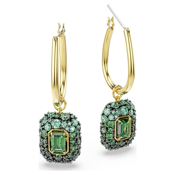 Sublima 드롭 이어링, 옥타곤 컷, 그린, 18K 골드 피니시 - Swarovski, 5752890