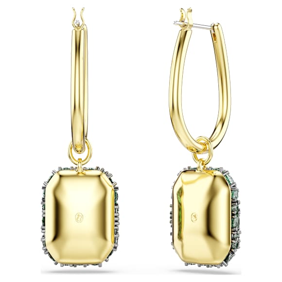 Pendants d'oreilles Sublima, Taille octogonale, Vertes, Doré à l’or 18 carats (750/1000) - Swarovski, 5752890