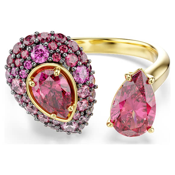 Sublima cocktail ring, Pear cut, Red, 18K gold finish - Swarovski, 5752899