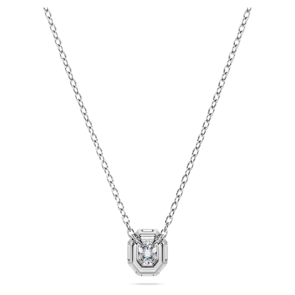 Octagon pendant, Lab-grown diamonds 0.25 ct tw, Octagon shape, Sterling silver - Swarovski, 5752911