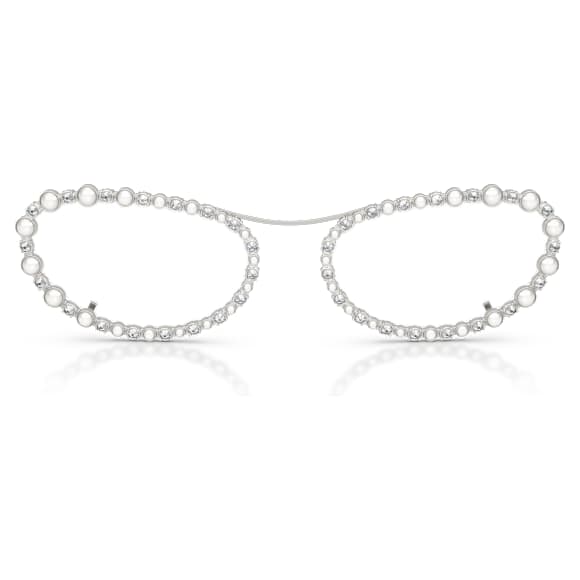 太阳眼镜, 椭圆形，二合一夹式, SK7044, 银色 - Swarovski, 5752912