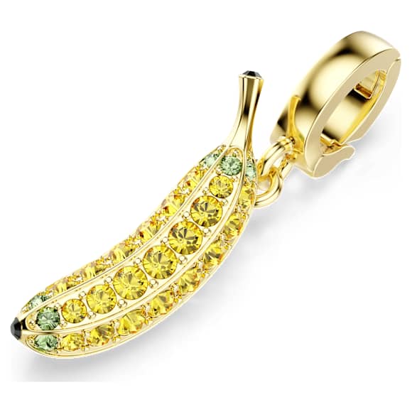 Minions Banana charm, Pavé, Sárga, 18 kt-os aranybevonat - Swarovski, 5753017