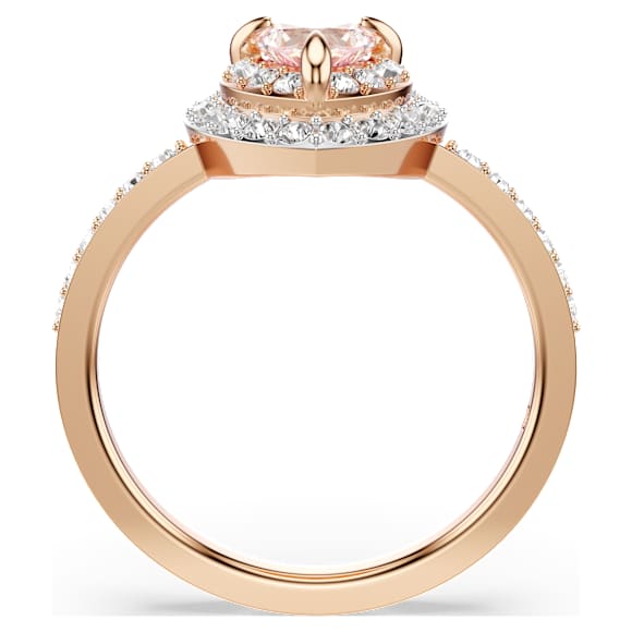 One Motivring, Herzschliff, Pavé, Herz, Rosa, 18K Roségoldbeschichtet - Swarovski, 5753114